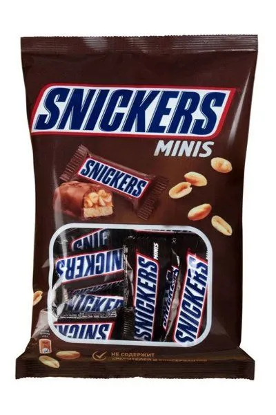 картинка Шоколадный батончик Snickers minis пач. 180 гр.